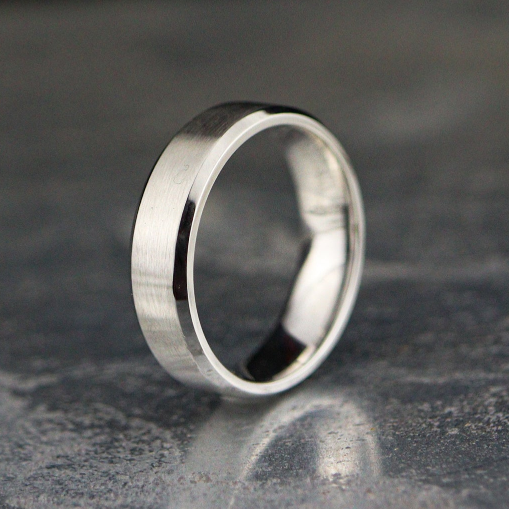 Bevelled Edge Cobalt Wedding Ring - The Crookes Valley Ring