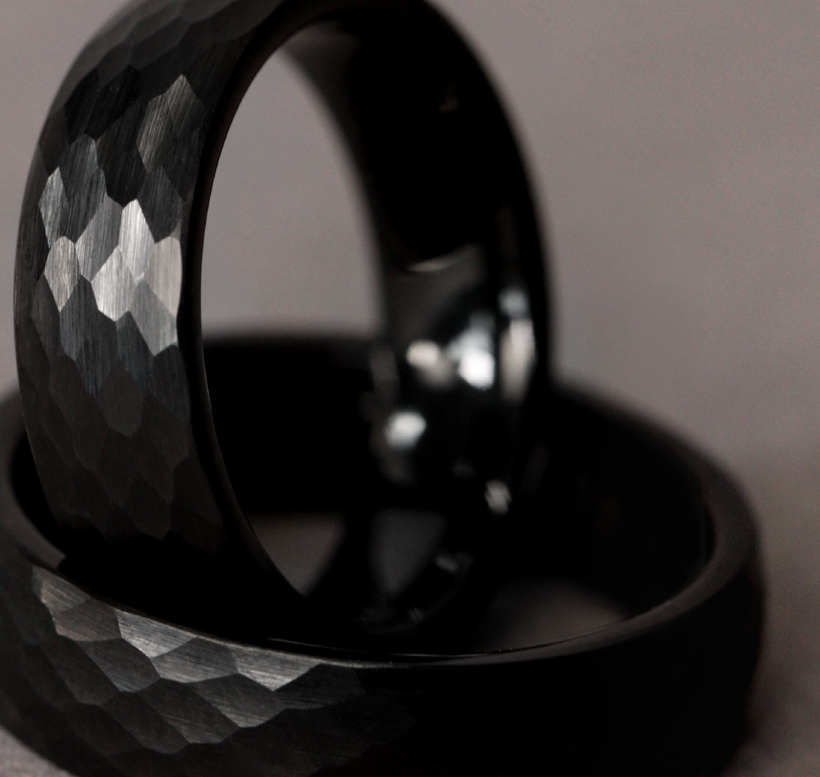 Black super titanium ring collection image