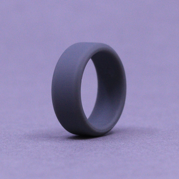 Grey Silicone Bevelled Edge Wedding Ring - The Sidekick