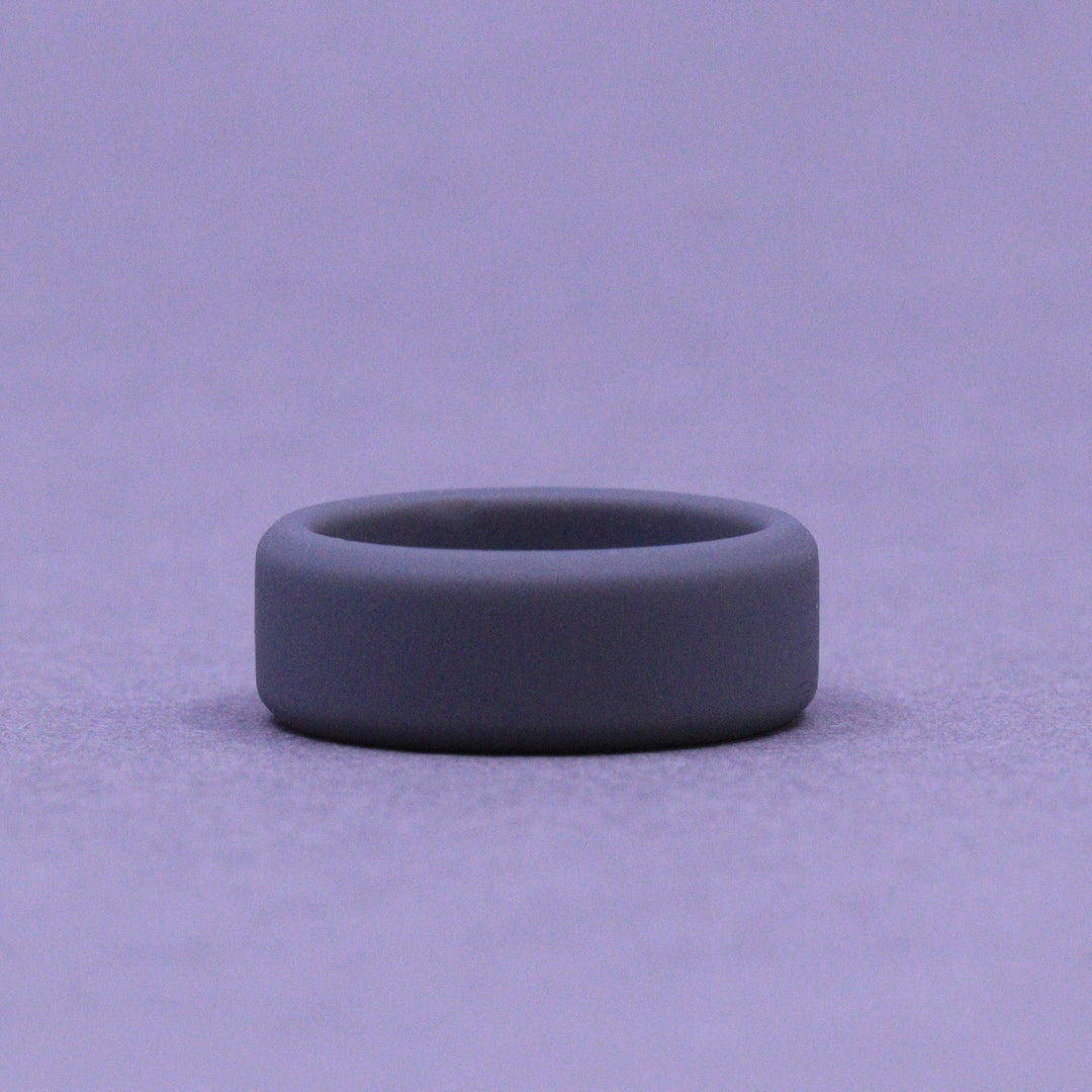 Grey Silicone Bevelled Edge Wedding Ring - The Sidekick