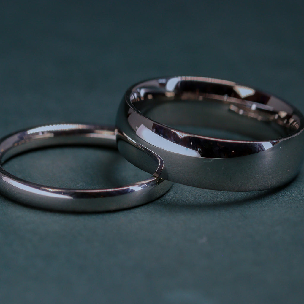 His and her titanium on sale rings