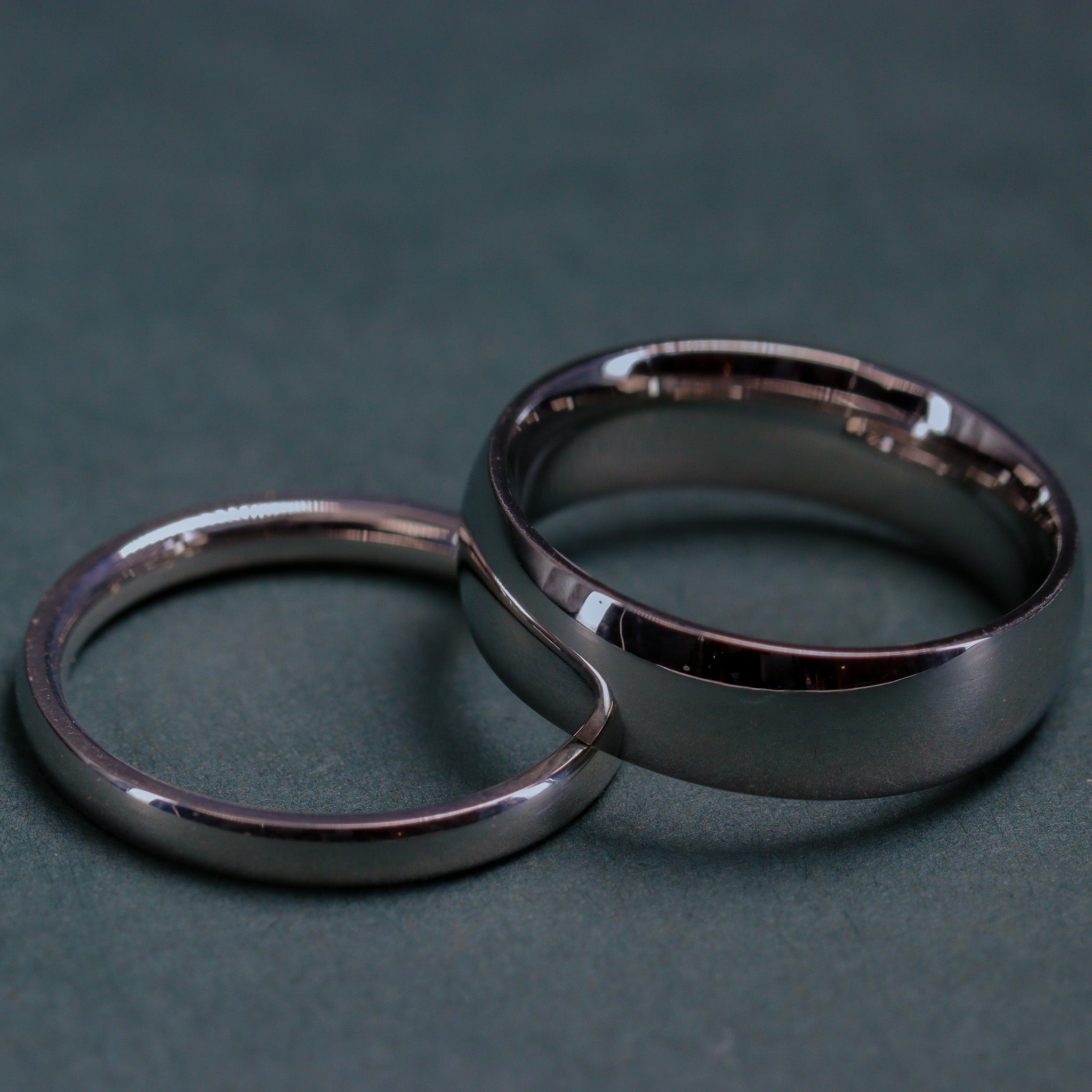 Silver wedding band sets hot sale for him and her