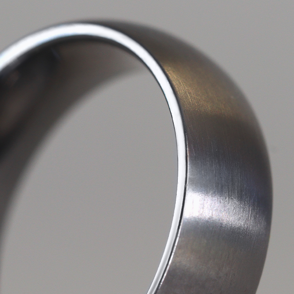 Matt/Satin Finish Court Shaped Tantalum Wedding Band - The Millhouses Ring