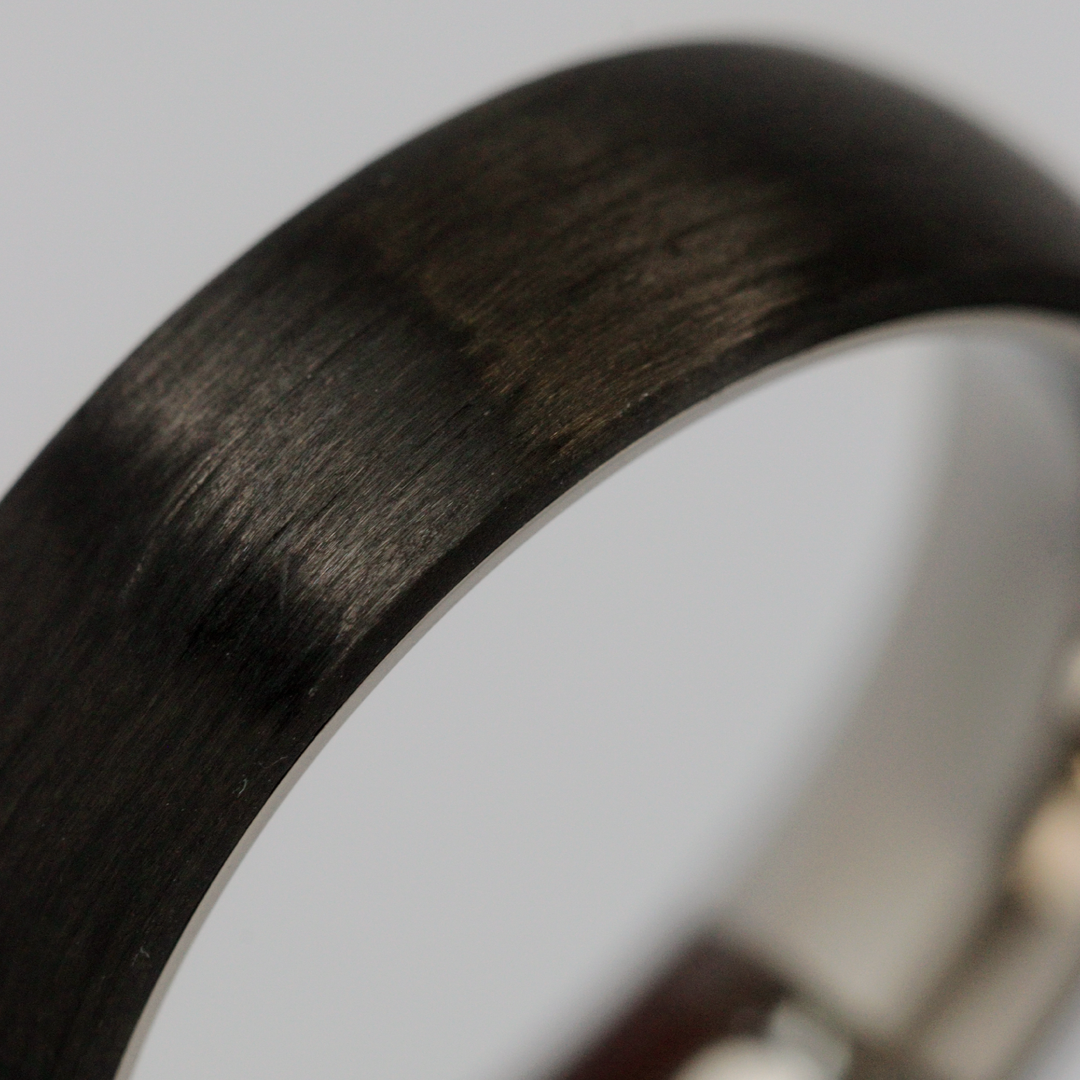 Titanium and Carbon Fibre Brushed Effect Wedding Ring - The Apex