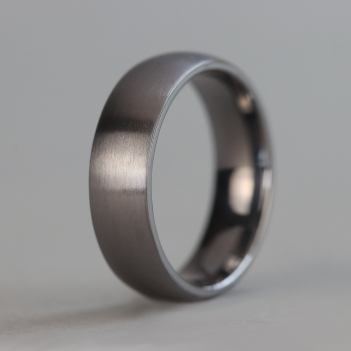 Matt/Satin Finish Court Shaped Tantalum Wedding Band - The Millhouses Ring