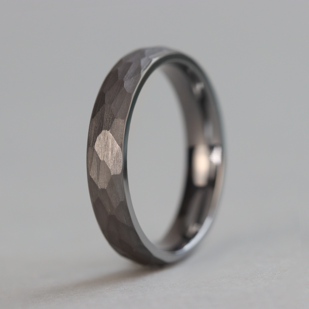 Hammered Effect Tantalum Wedding Ring - The Rivelin Valley