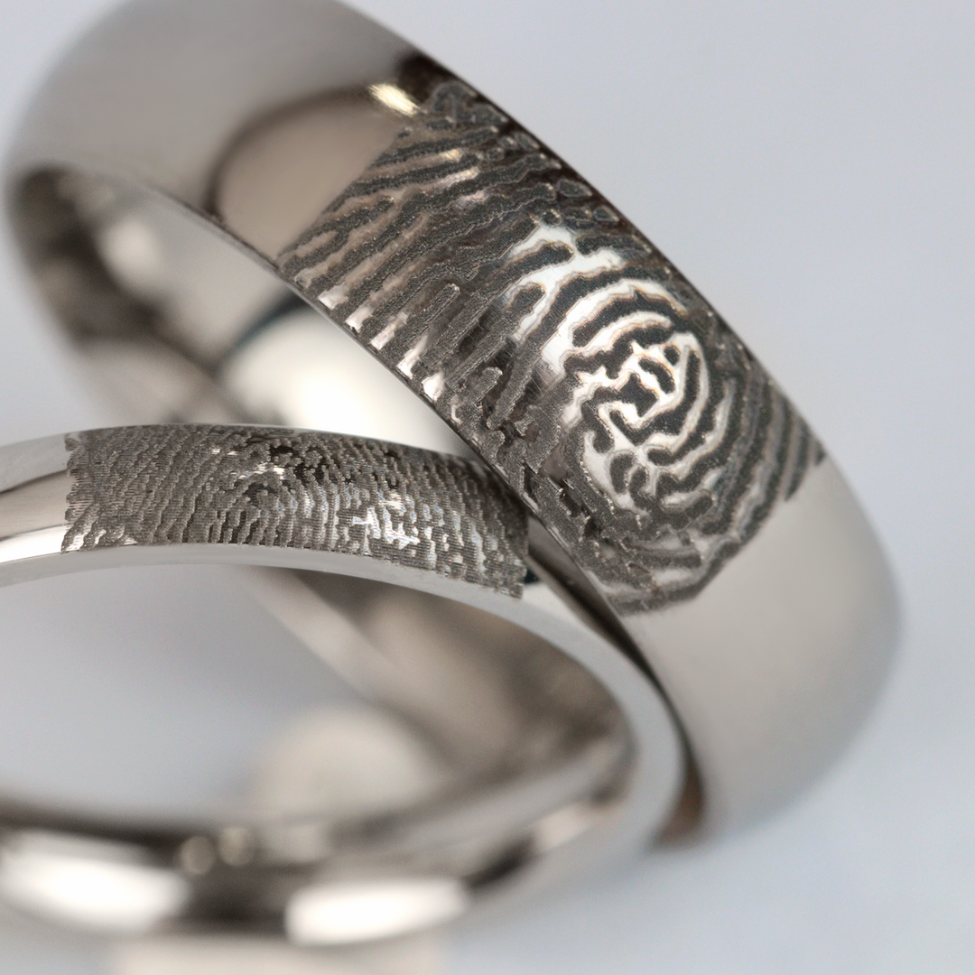 Personalised Fingerprint Ring - The Ruskin 2.0 Polished Stainless Steel Ring