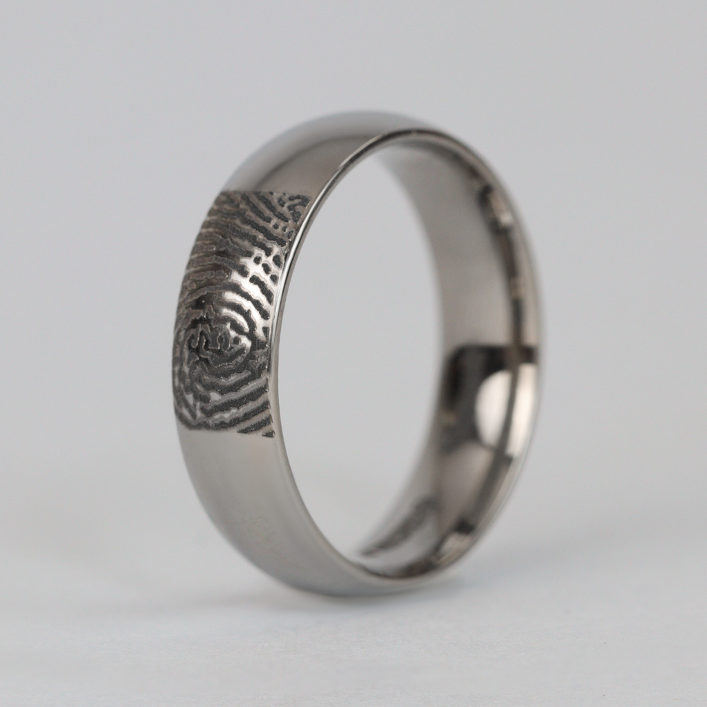 Personalised Fingerprint Ring - The Ruskin 2.0 Polished Stainless Steel Ring
