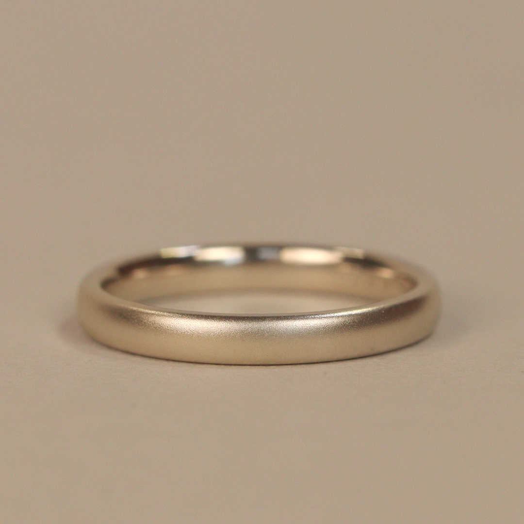 Slim Matt/Satin Precious Metal Wedding Ring - The Winter Gardens - Made-to-Order