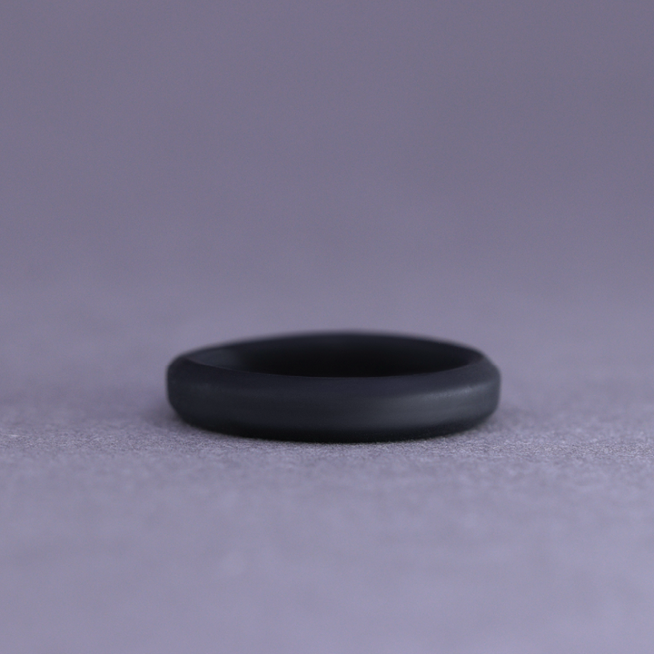 Black Silicone Slim Bevelled Edge Wedding Ring - The Sidekick