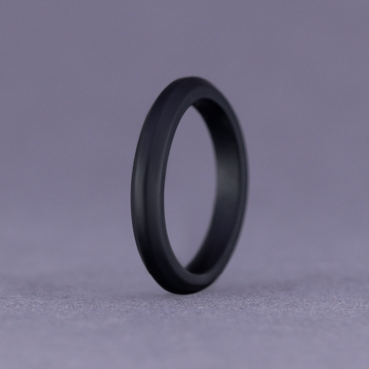 Black Silicone Slim Court Shape Wedding Ring - The Sidekick