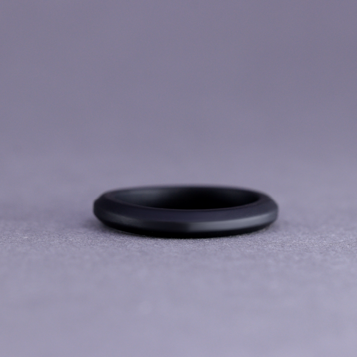 Black Silicone Slim Court Shape Wedding Ring - The Sidekick