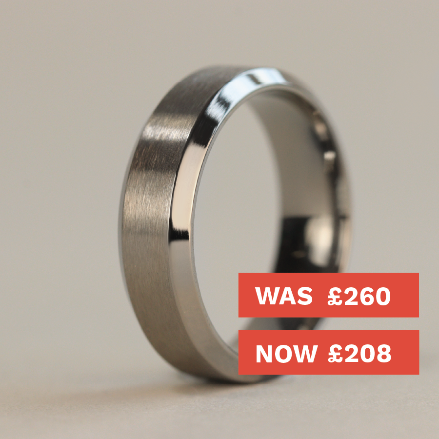 Bevelled Edge Titanium Wedding Ring - The Crookes Valley Ring