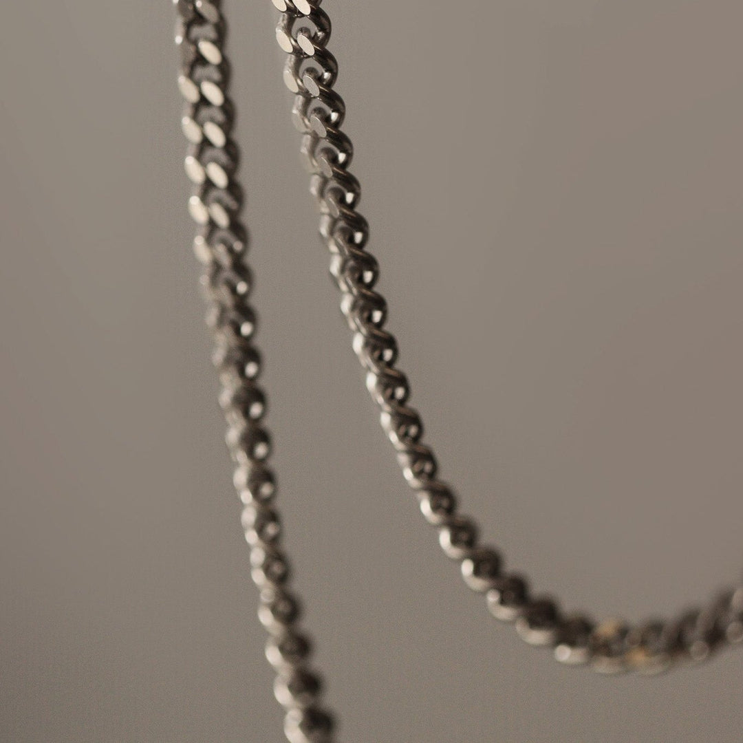 Titanium Flat Filed Curb Chain with Lobster Clasp - Made-to-Order