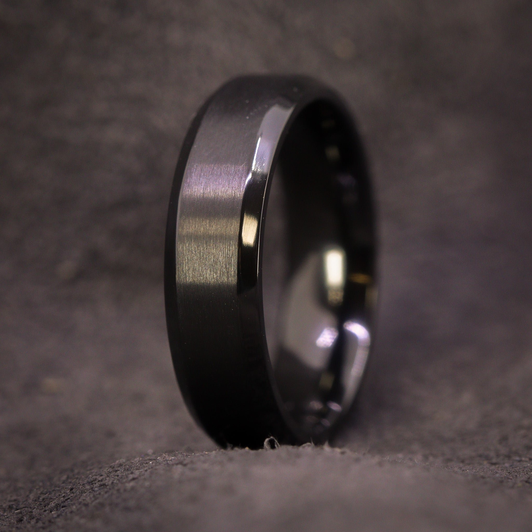 Simple black hot sale wedding bands